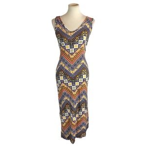 Woman’s Blue Star Aztec print sleeveless dress size L